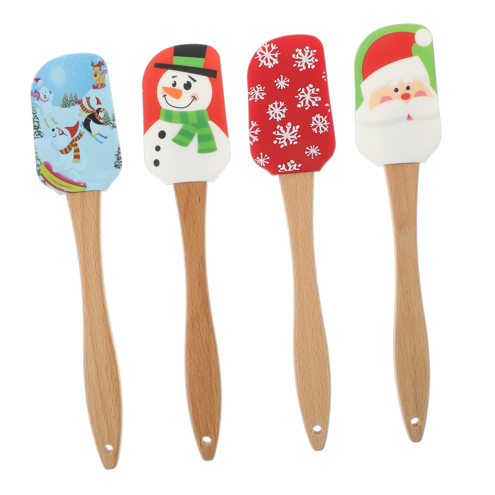 Gatuida 4piezas Espátulas Para Repostería Raspadores De Para Decoración De Pasteles De Cocina Navideñas