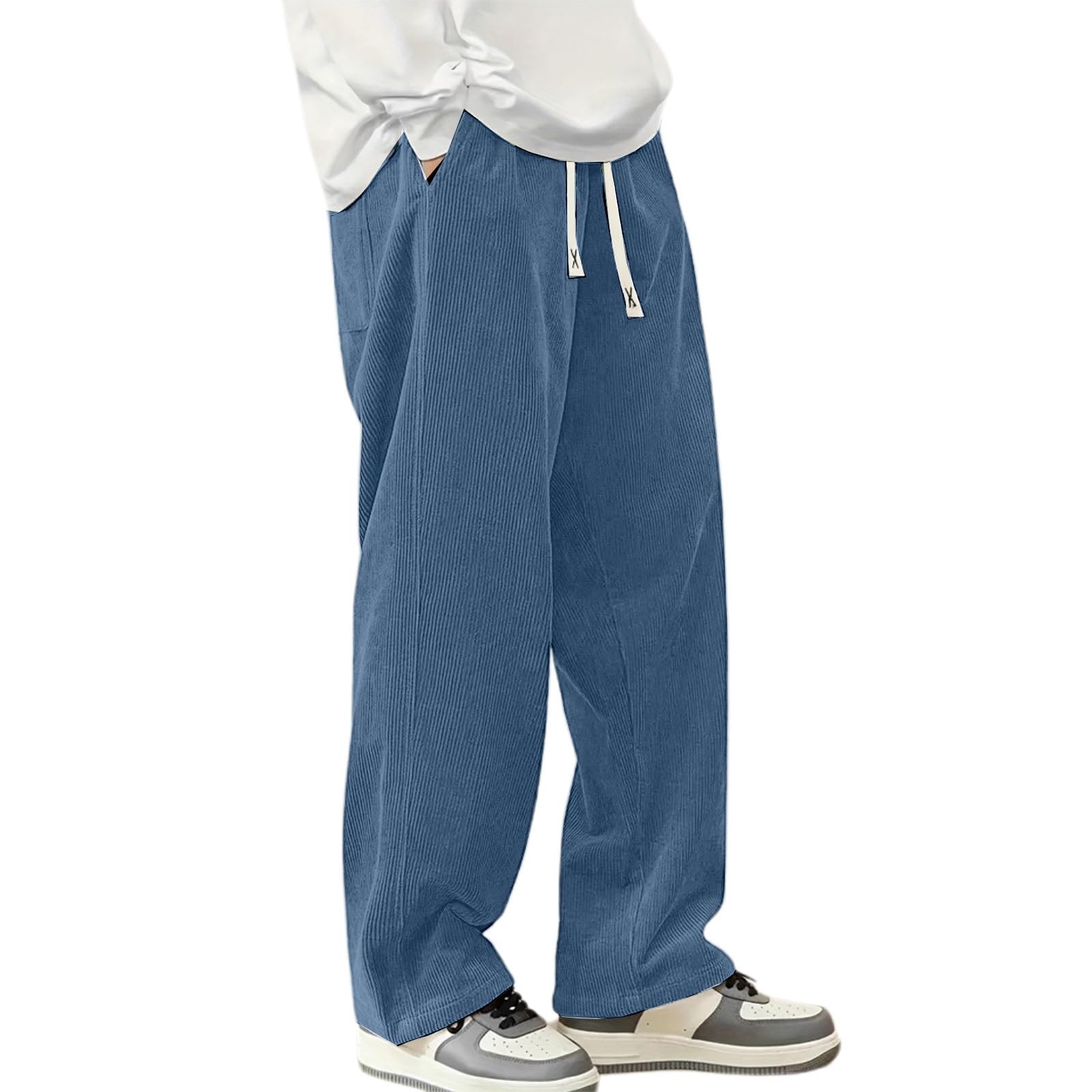 Generisch Cordhose für Herren mit weichem Fleecefutter winterlicher Komfort Bequeme Passform modische Hose für jeden