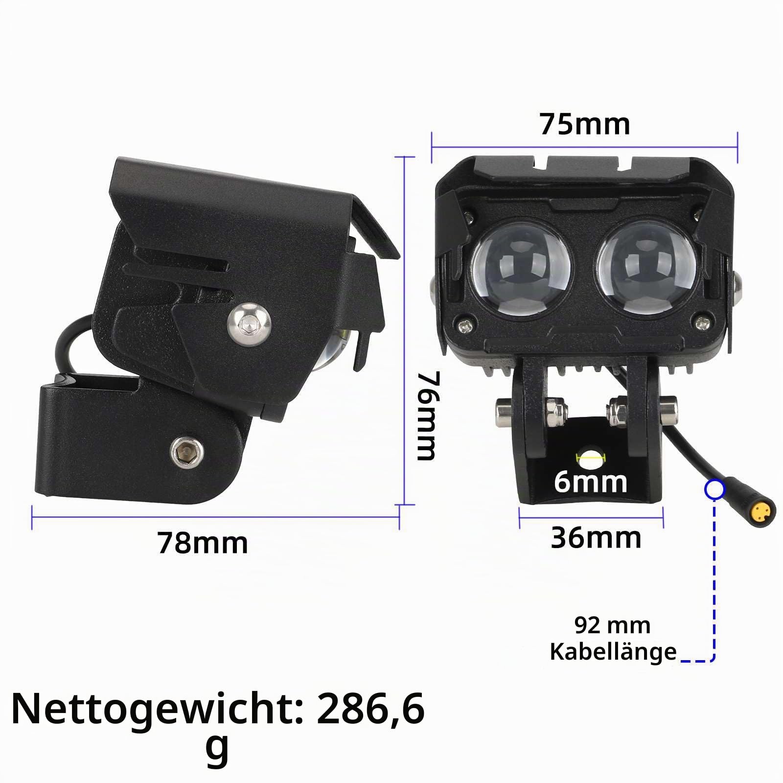 LED-Scheinwerfer für Kukirin G3 Pro Starker Projektor für Elektro-Roller Hochleuchtstarkes Ersatzzubehör für Elektroroller