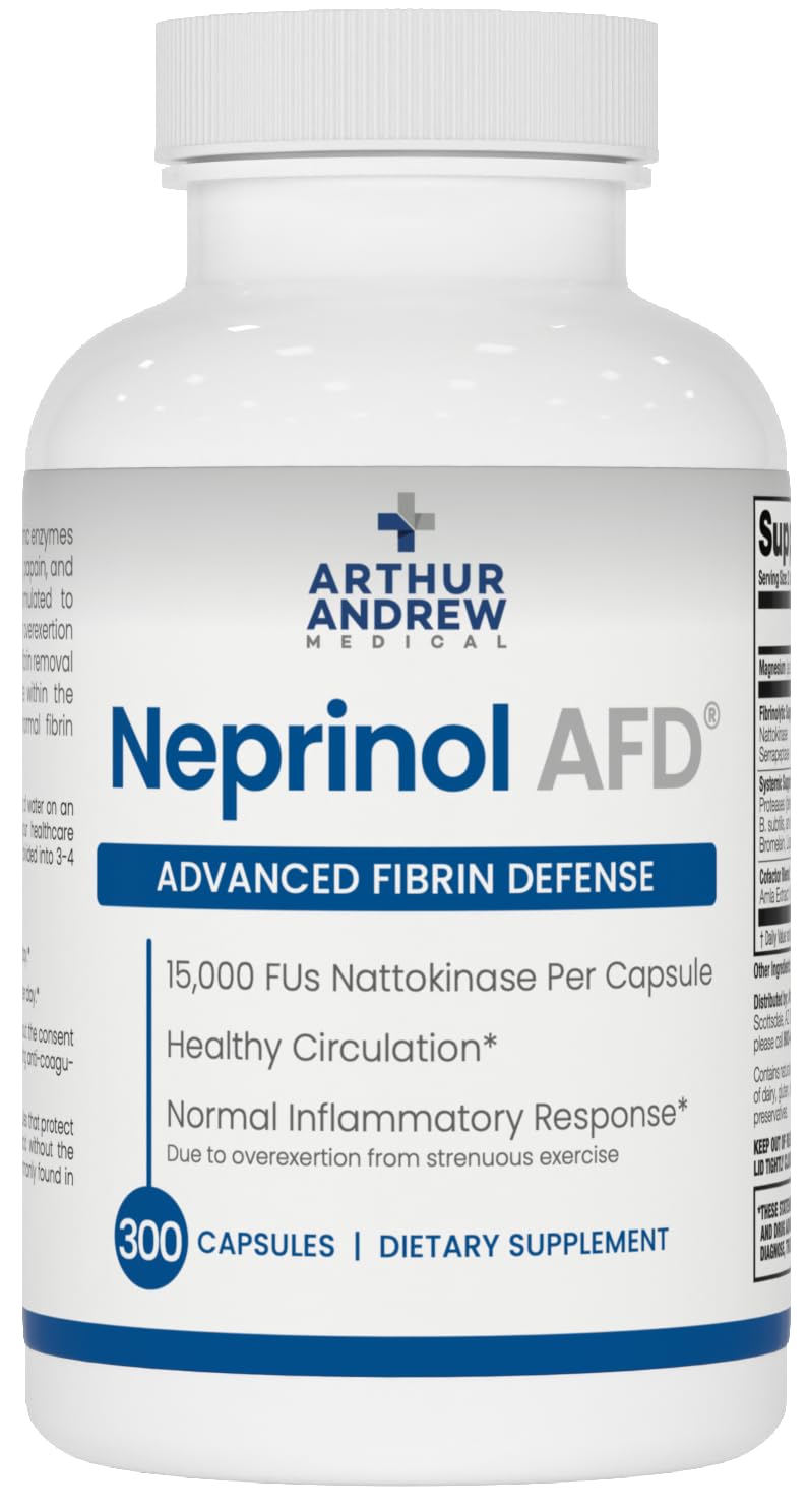Arthur Andrew Medical, Neprinol AFD, Multi Enzyme Blend with Serrapeptase & Nattokinase, 300 Count (Pack of 1)