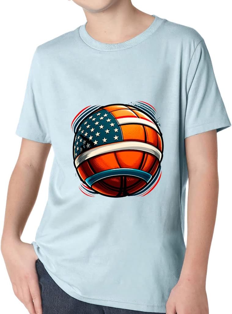 American Basketball Kids' Classic Fit T-Shirt - USA Basketball T-Shirt - Printed Classic Fit Tee