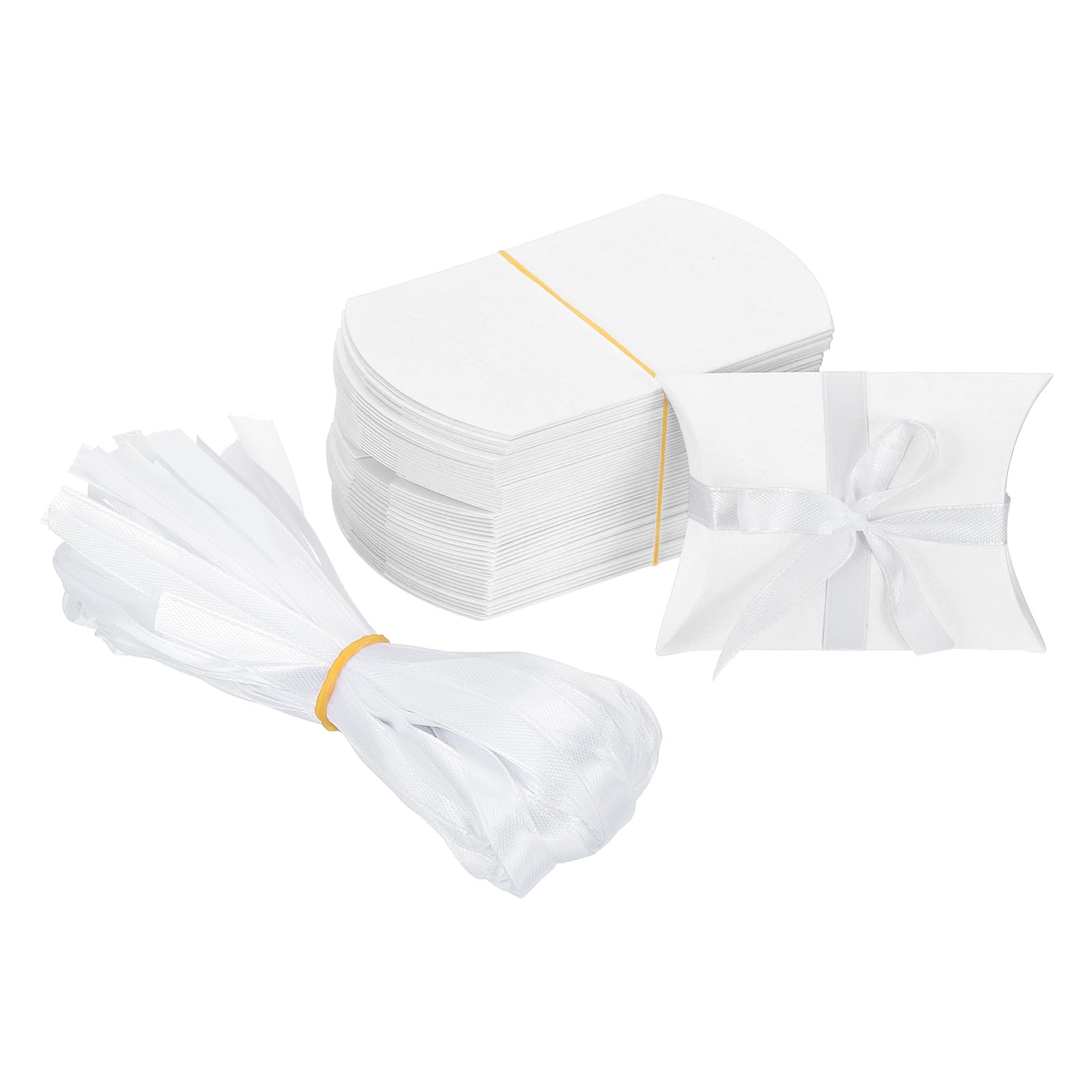 PATIKIL Small Gift Boxes, 50 Pcs 3.5x2.5x1 Inch Pillow Boxes Candy Thank You Treat for Wedding Party Favor Pen Birthday Gift Jewelry Greeting Card, White