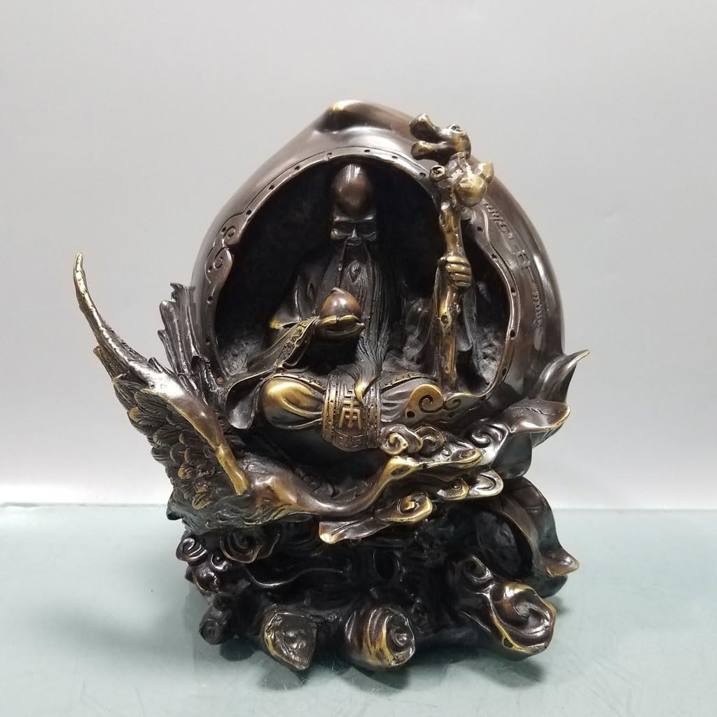 Posąg Buddy do wnętrz Fortune Feng Shui dekoracja mosiężna statua Bóg bogactwa posąg do dekoracji salonu Zen Medytująca statua Buddy Figurka Rzeźba (S)