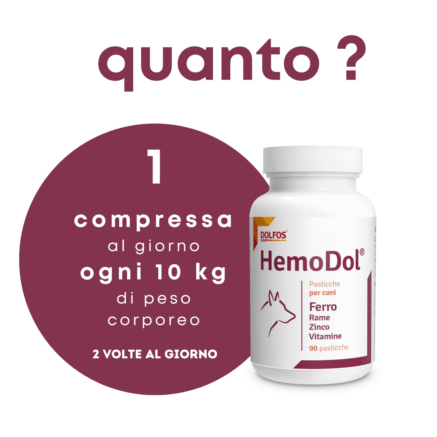 Dolfos - HemoDol Hunde Katzen Anemia Eisenmangel 90 Stück