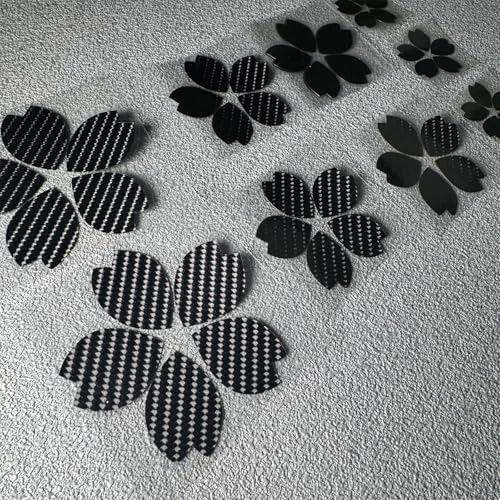 Image of Creative Fashion Flower Cherry Blossoms Petal Leaves Motor Bike Stickers Auto Body Car Styling PVC Decals (Carbon Fibre Black)