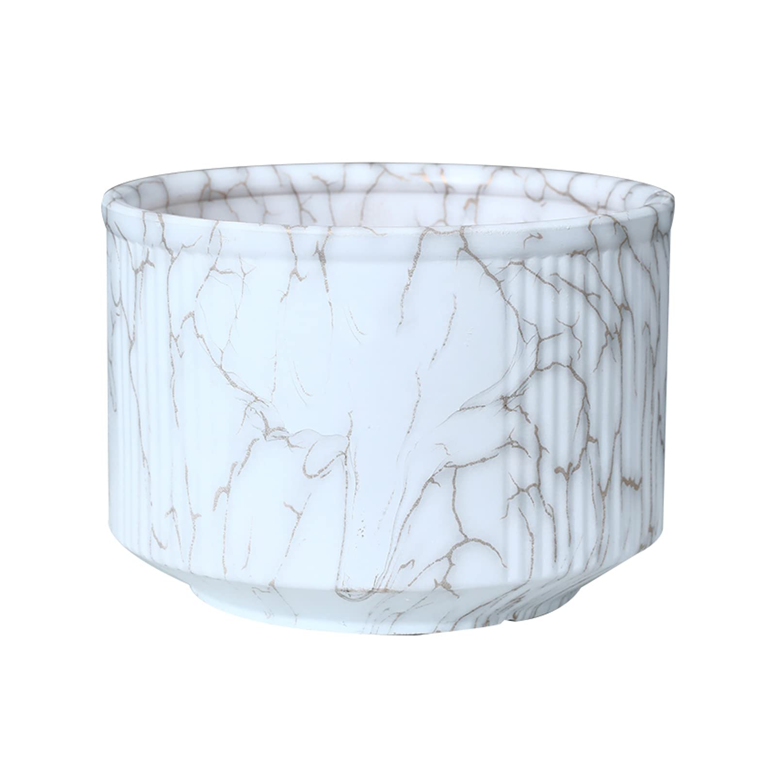 Vasi da Giardino Fioriere succulente in Ceramica da 6,1/7,8/9,8 Pollici, vasi Rotondi per Piante da Interno Contenitori per Piante Poco Profonde in Marmo con Foro di drenaggio