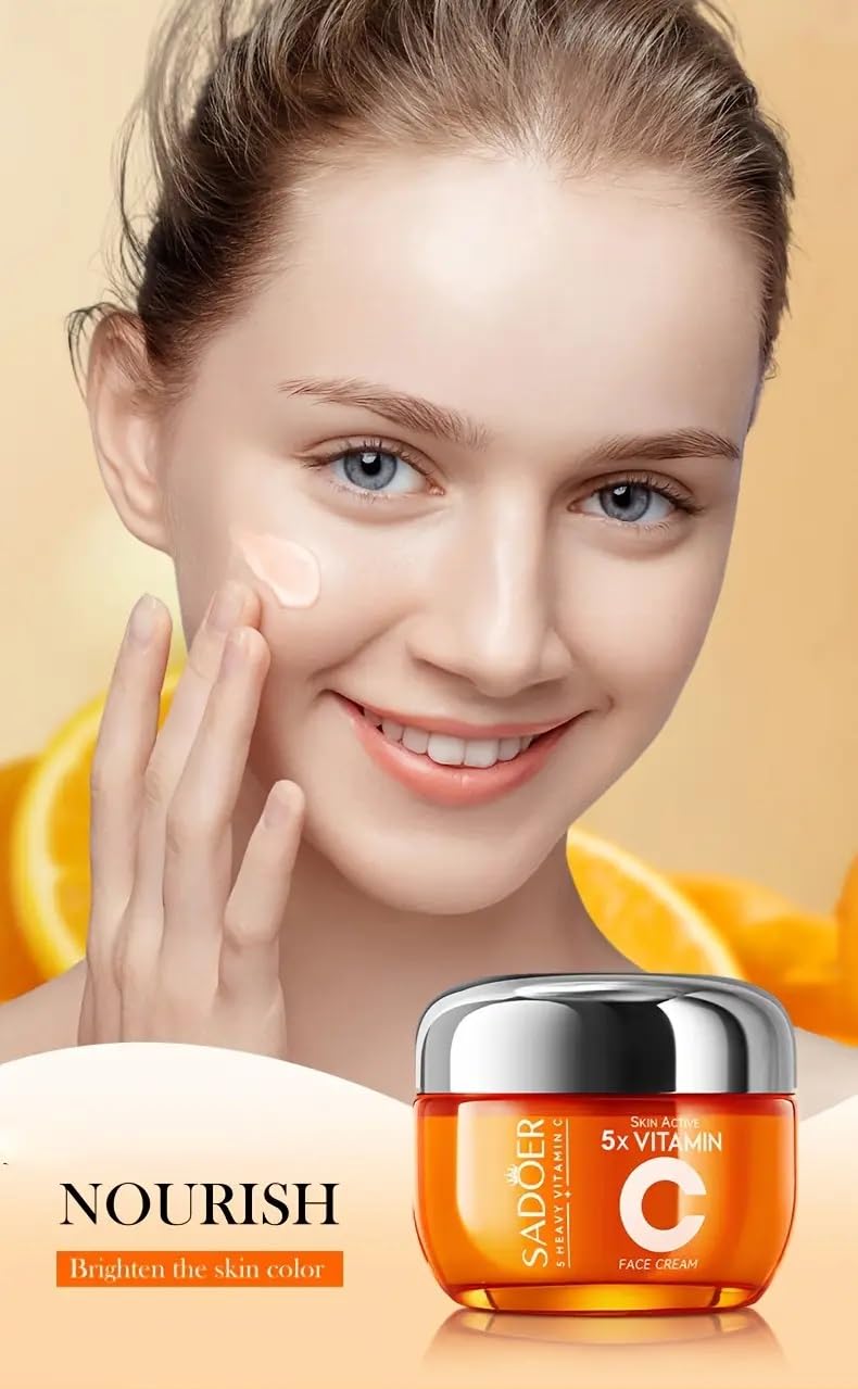 Vitamin C Face Cream, Moisturizing and Brightening, All Skin Types, 5x Concentrated - Image 2