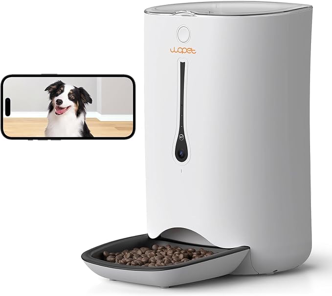 WOPET 7L Automatic Dog Feeder with Camera, Smart WiFi