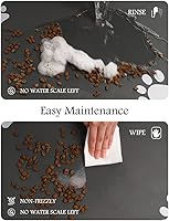 Vista 4 de Tapete para comedero de mascotas, absorbente, para tazón de alimentos y dispensador de agua del perro, no deja manchas, se seca rápido