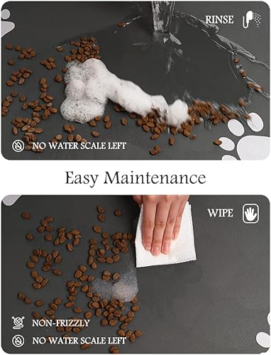 Miniatura 4 de Tapete de alimentación para mascotas, tapete absorbente para alimentos y agua, sin manchas, de secado rápido, dispensador de agua para perros,