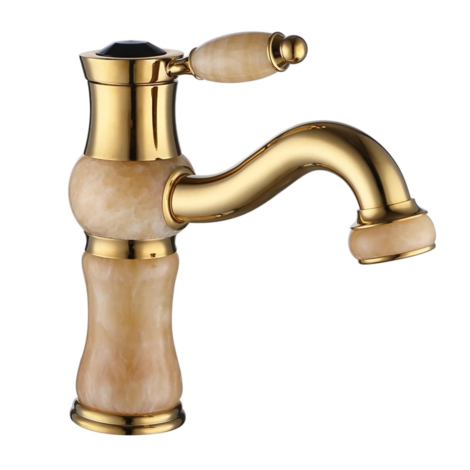 Grifo de bañera y lavabo antiguo con acabado de latón retro de posición alta