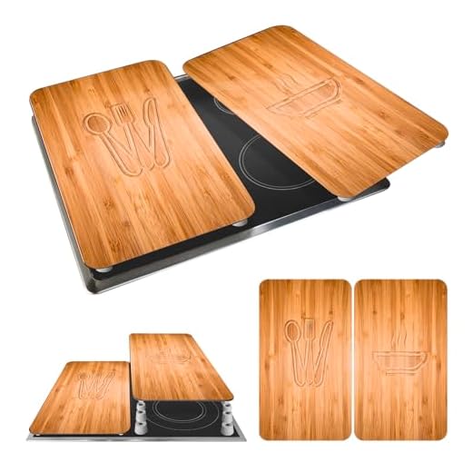 WENKO - Placas Cobertoras de Vidrio Universales Lunch, Tapa de Placa Calefactora y Tabla de Cortar para Todo Tipo de Estufas, Vidrio Endurecido, 52x30x4.5 cm, Multicolor