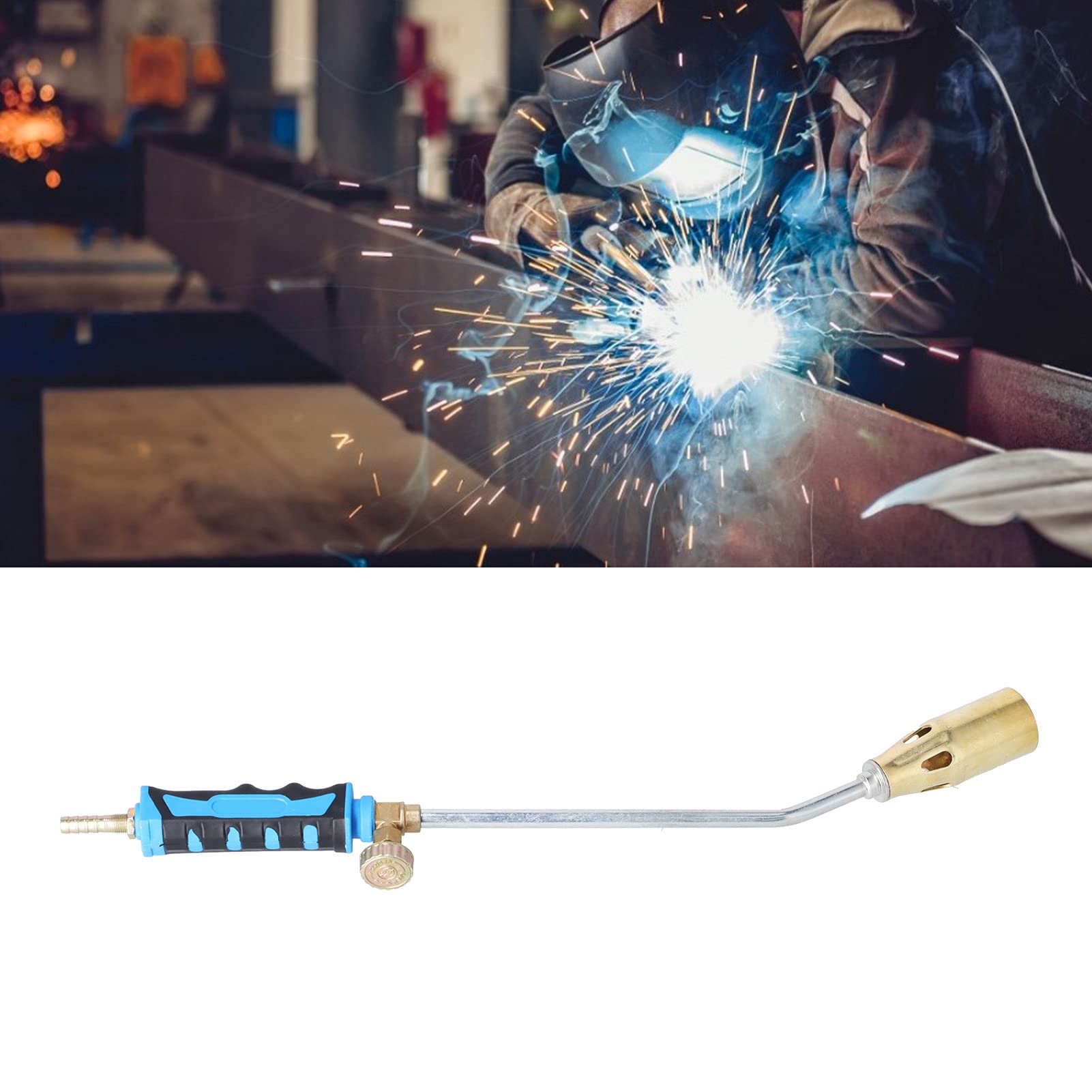 SIXRUN Antorcha de Soldadura Industrial, Calibre 35 Mm (interruptor) | con control de llama continuo de doble interruptor, pistola calefactora para gas licuado, propano, soldadura industrial