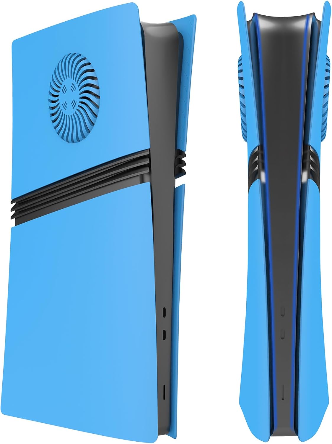 (Black)Cover Plates with Cooling Vents for PS5 Pro Digital Edition, Matte Faceplate Compatible with PlayStation 5 Pro Console Protective Replacement Face Plates Panels (Starlight Blue)