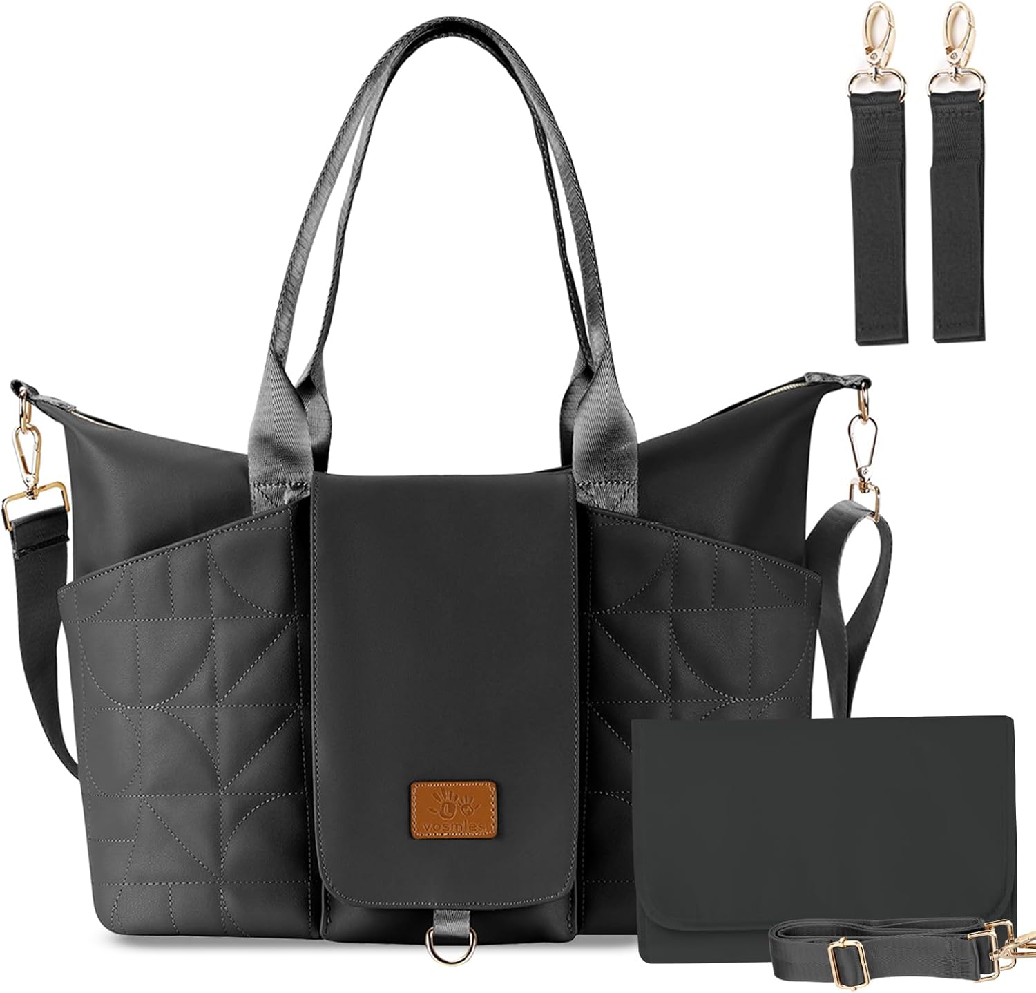 diaper bag large tote baby bag, diaper bag purse, capacity travel for labor delivery large black