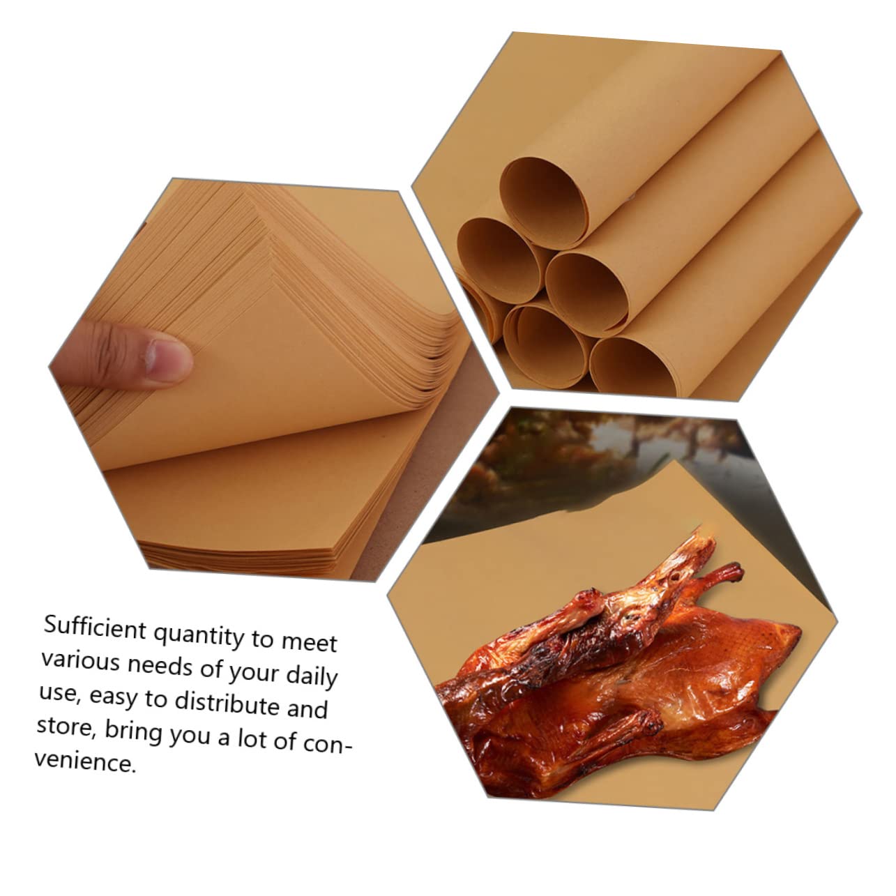 SHOWERORO Papel Para Envolver Alimentos 29x29 Cm 70 g Hojas Resistentes De Alta Densidad Papel Sándwich y Queso Para Cocina y Catering 300 Unidades Uso Alimentario Desechable