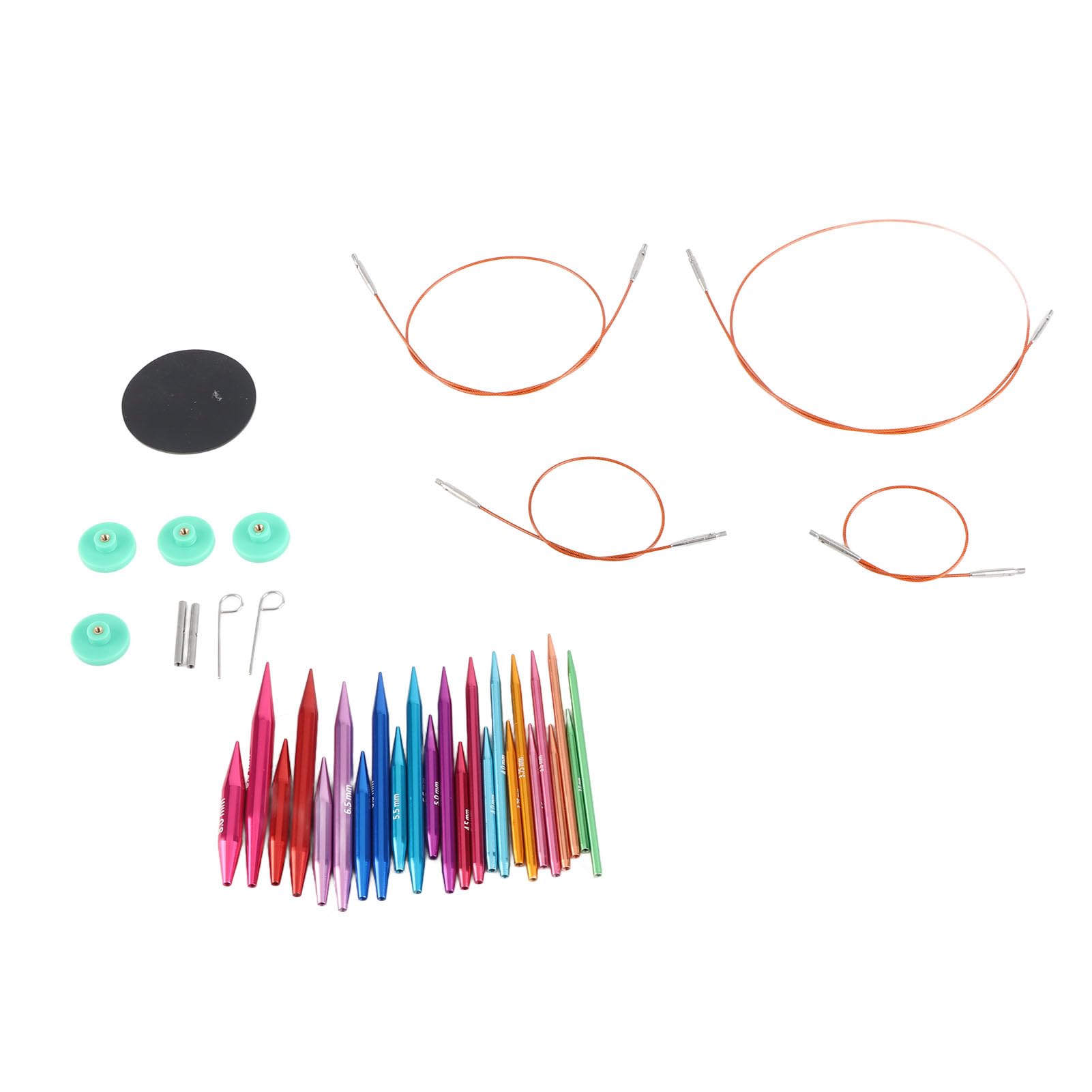 Hamwesh Conjunto de Agujas de Tejido Circular, Aluminio Intercambiable de 3 Mm a 8 Mm Oxidado con Bolsa de Almacenamiento para Proyectos de Tejido a Mano de Bricolaje