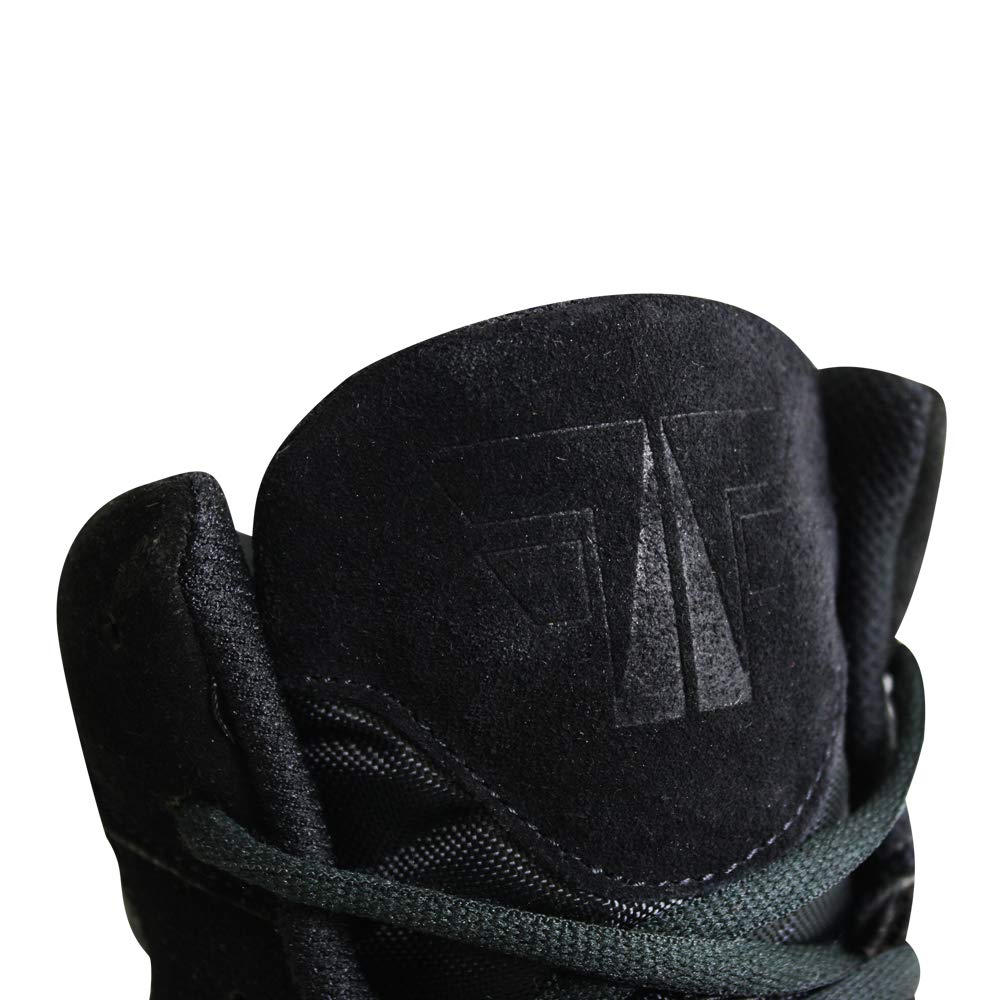 FOX-FIGHT Chaussures de Sport de Combat | Pour Homme et Femme | Respirantes et Flexibles | Daim | Lutteur | Fitness Athlétique | Bodybuilding, Noir, 44 EU