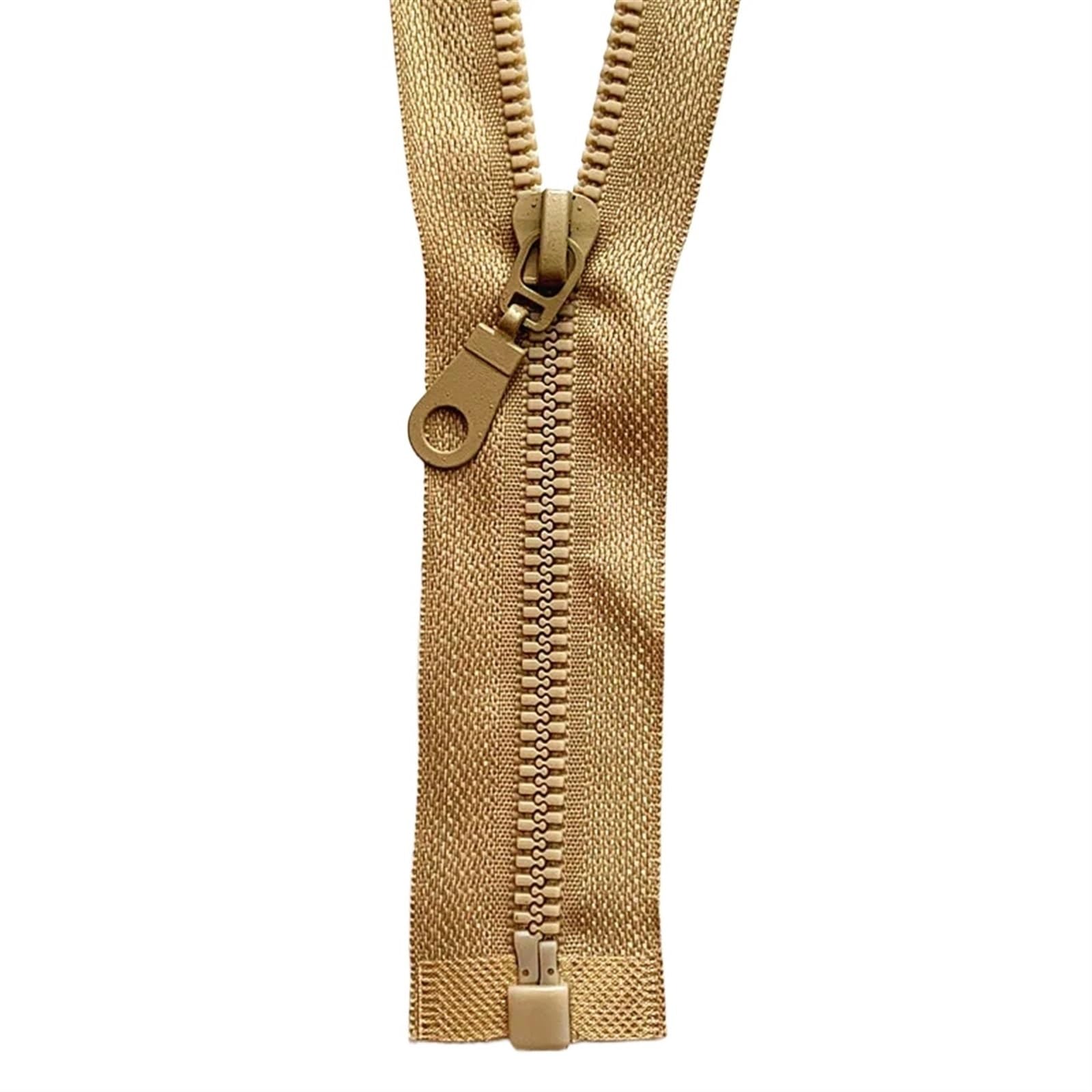 MOHUIED Separating Jacket Zippers 2/5PCS Detachable Resin Zipper Opening Opening Automatic Locking Plastic Zipper For Sewing Suit(Khaki,30cm)