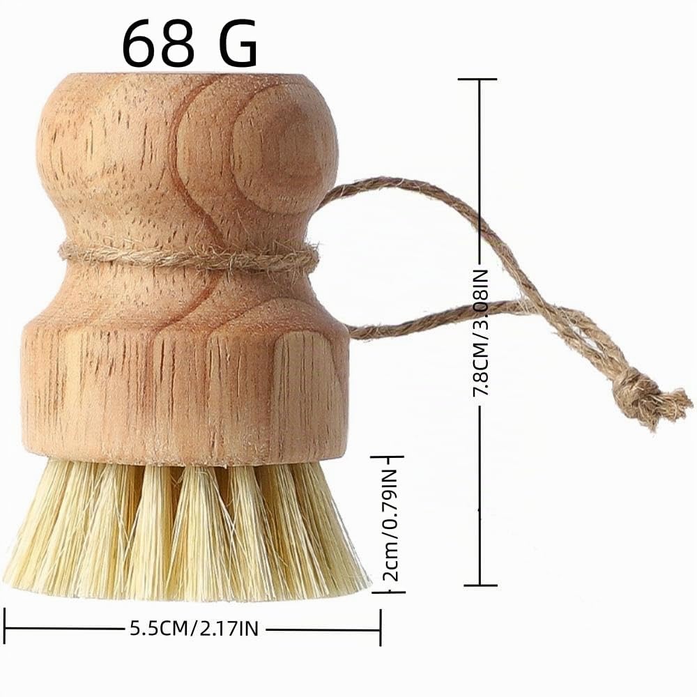 Cepillo de Madera para Ollas, Platos, Frutas y Fregadero - 2 Piezas