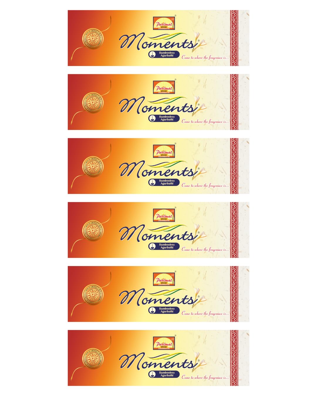 Parimal Moments Bambooless Dhoop Sticks | Pack of 6 × 85g (300 Sticks) | Low-Smoke, Long-Lasting Fragrance for Pooja, Meditation & Home Ambience-image-18