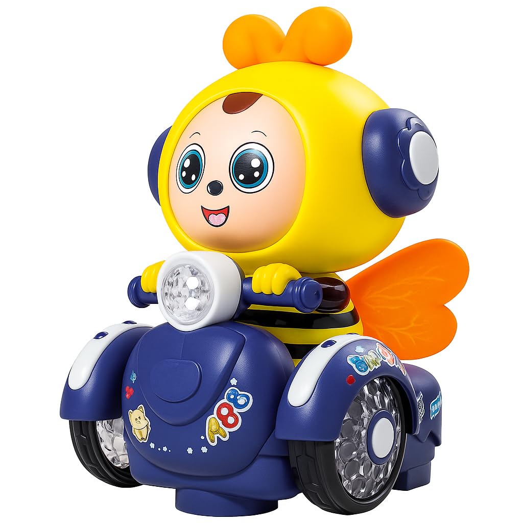 Bee Baby Car Toy | Music LED Light Dancing | Early Education Toys | 360 Degree Rotating | Early Education Toys | (Multicolor)