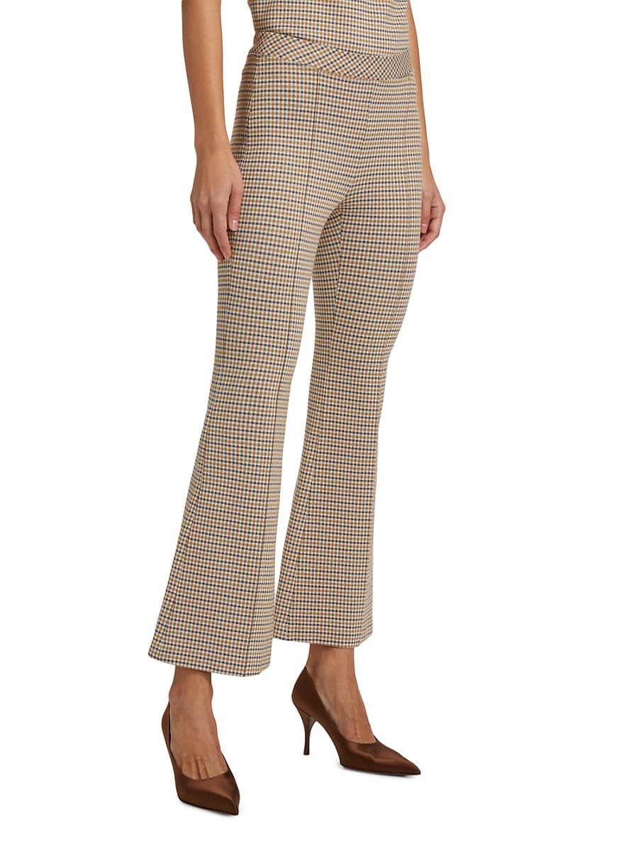 Rosetta Getty, Check Pull-On Cropped Flare Pants