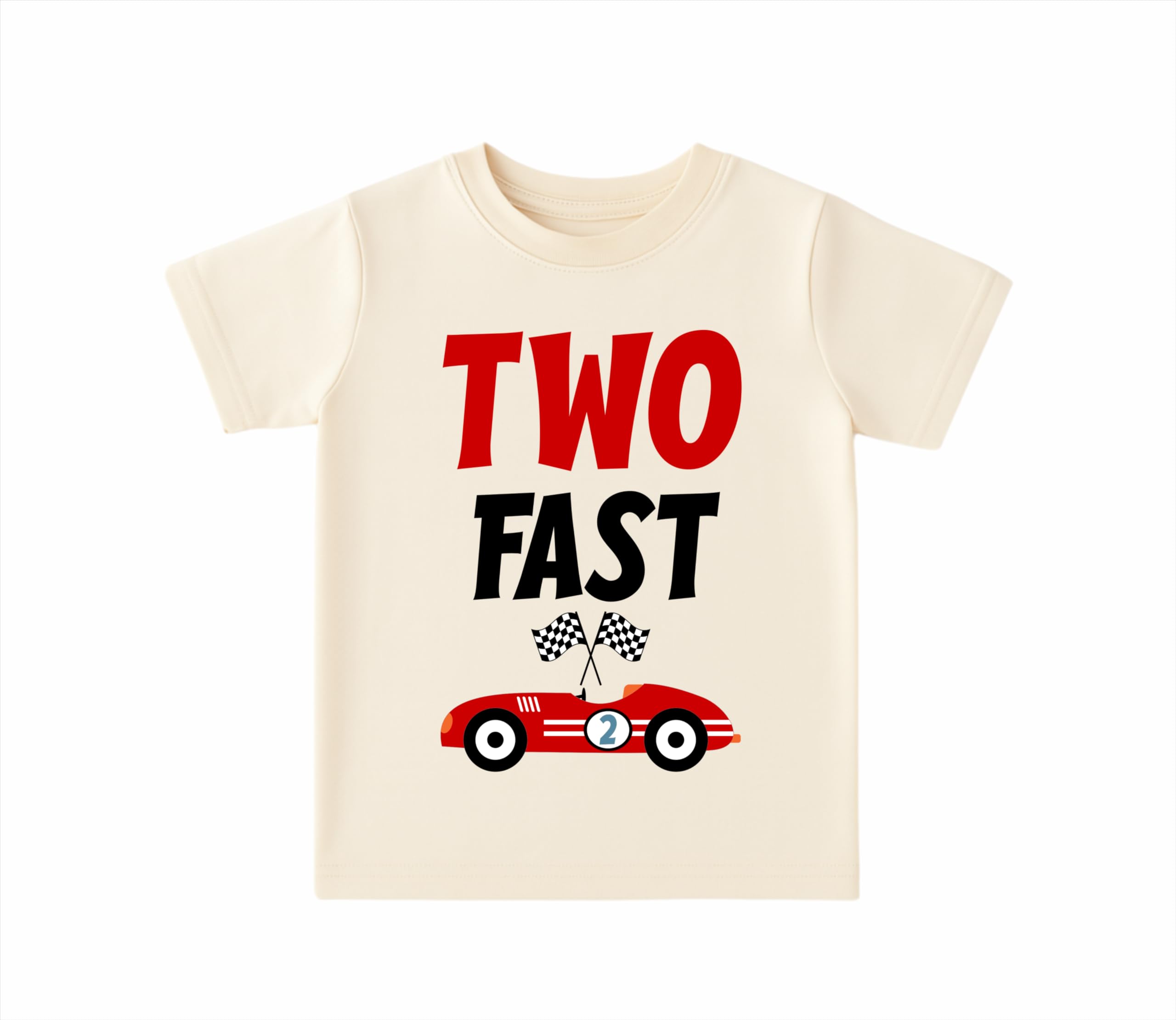 2nd Birthday Boy Shirt – Two Fast Vintage Race Car Baby Boy Birthday Tee - 1