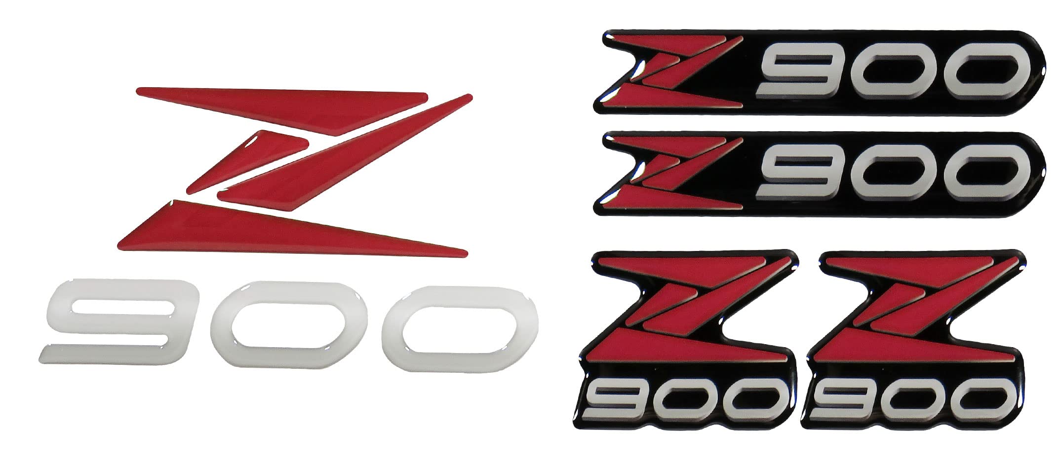 Bike-Label Schriftzug 3D Aufkleber Emblem kompatibel für Kawasaki Z900 Rot X910078VA