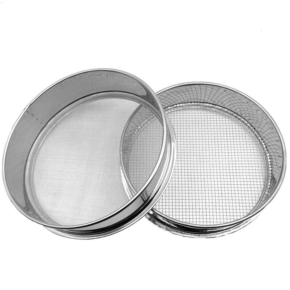Tamiz De Harina De Acero Inoxidable 304 De 25 Cm, Malla 2-500, Tamiz De Polvo Fino For Repostería, Laboratorio Y Filtro De Suelos. Uso En Cocina Y Ciencia (1 Unidad).(200 Mesh 0.074mm)