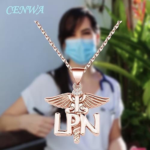 Miniatura 7 de CENWA LPN - Collar de enfermera práctico con licencia LPN, collar de ángel caduceo, regalo de graduación para LPN, joyería práctica para enfermeras