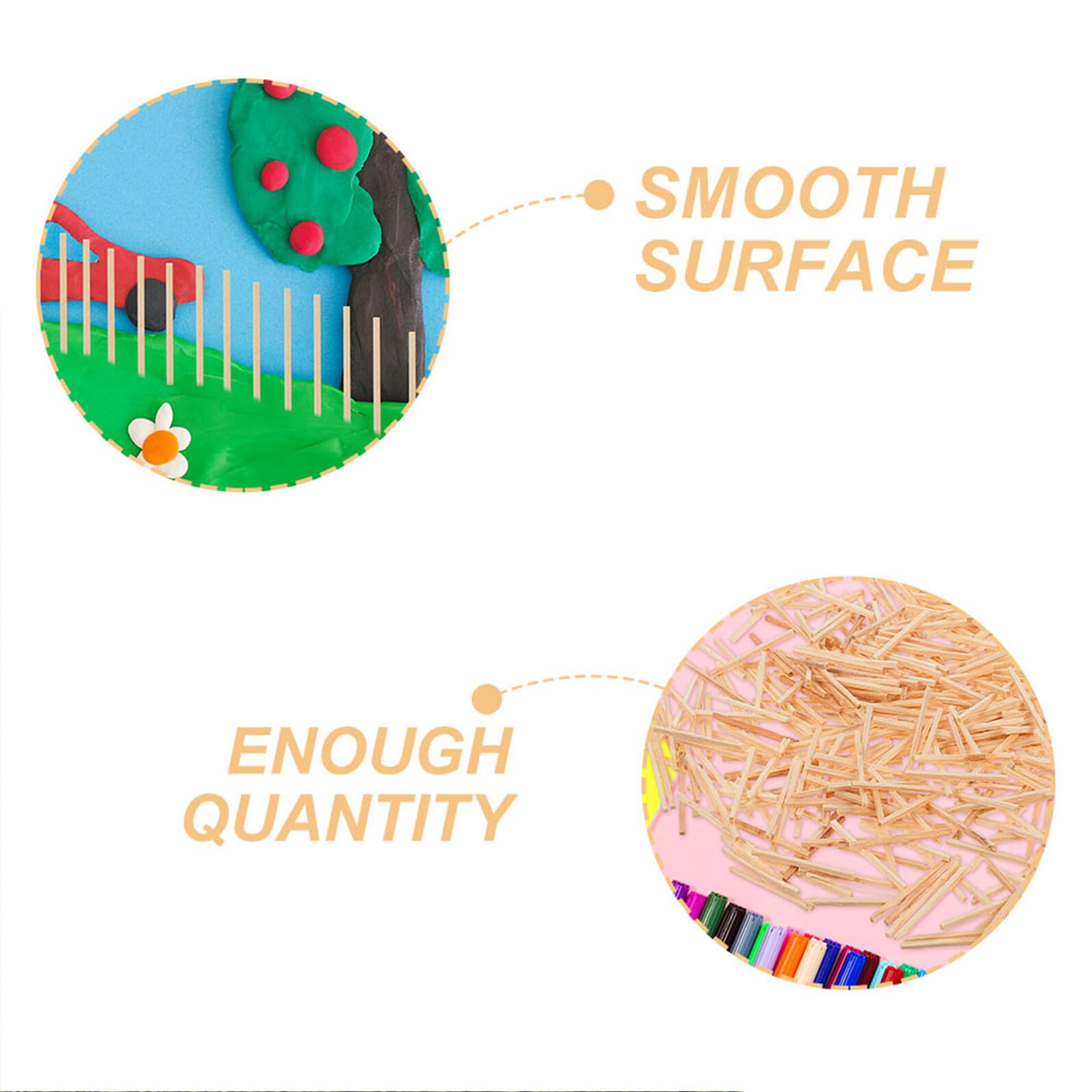 ORFOFE 1000Pcs Wooden Match Sticks for Craft DIY Projects Unfinished Matchstick Model Kit Natural Handmade Material 1.97In Length - Image 3