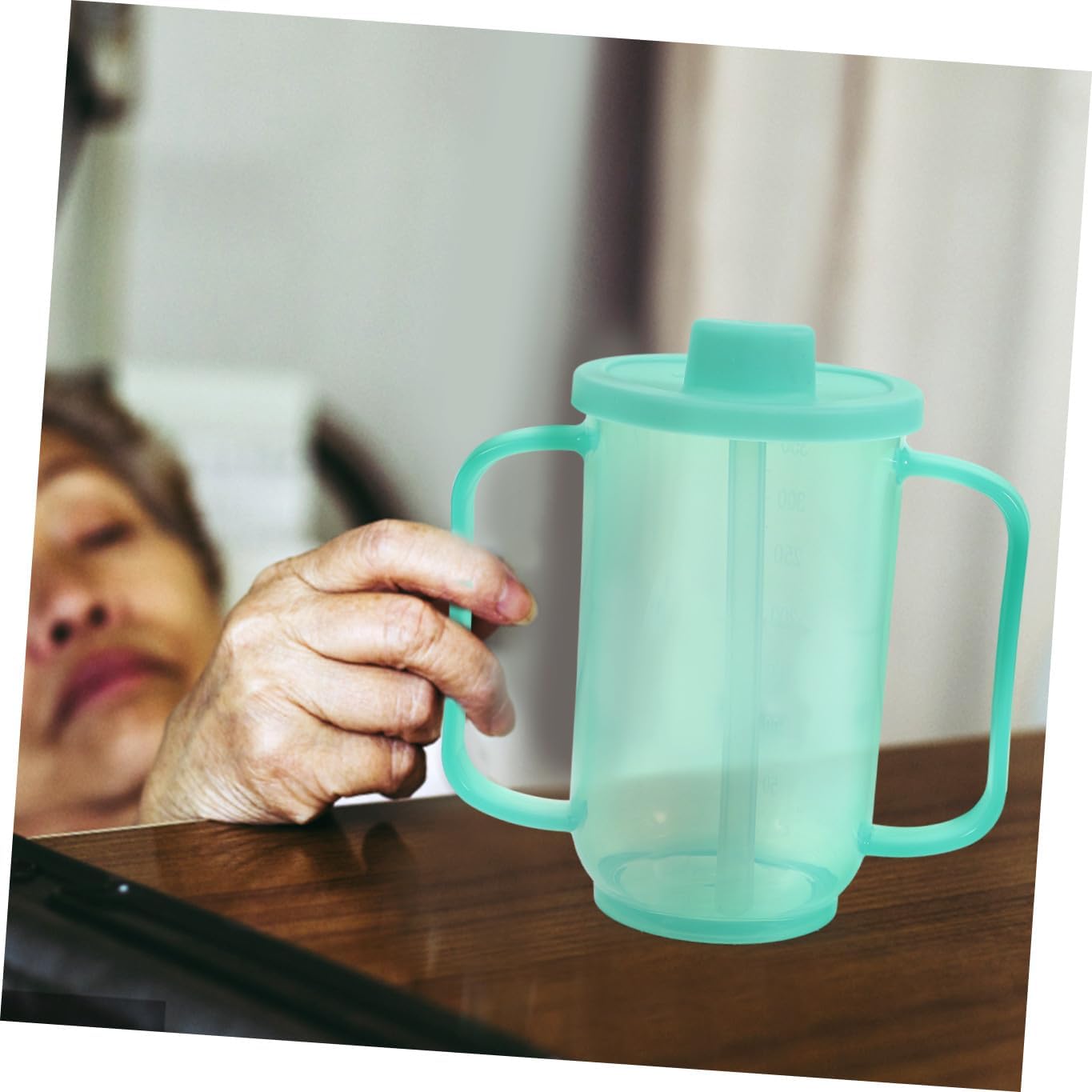 NOLITOY Spill Drinking Cup for Disabled Patients and Elderly Inclined Mouth Design for Easy Hydration Practical Maternity Feeding Cup for Adults with Reduced Dexterity