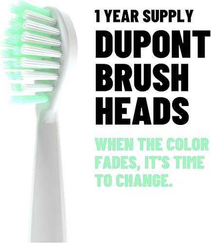 Miniatura 3 de SonicPower Kit de cepillo de dientes eléctrico, ultra portátil y ligero con 5 modos de limpieza, suministro de 1 año de cabezales de cepillo,