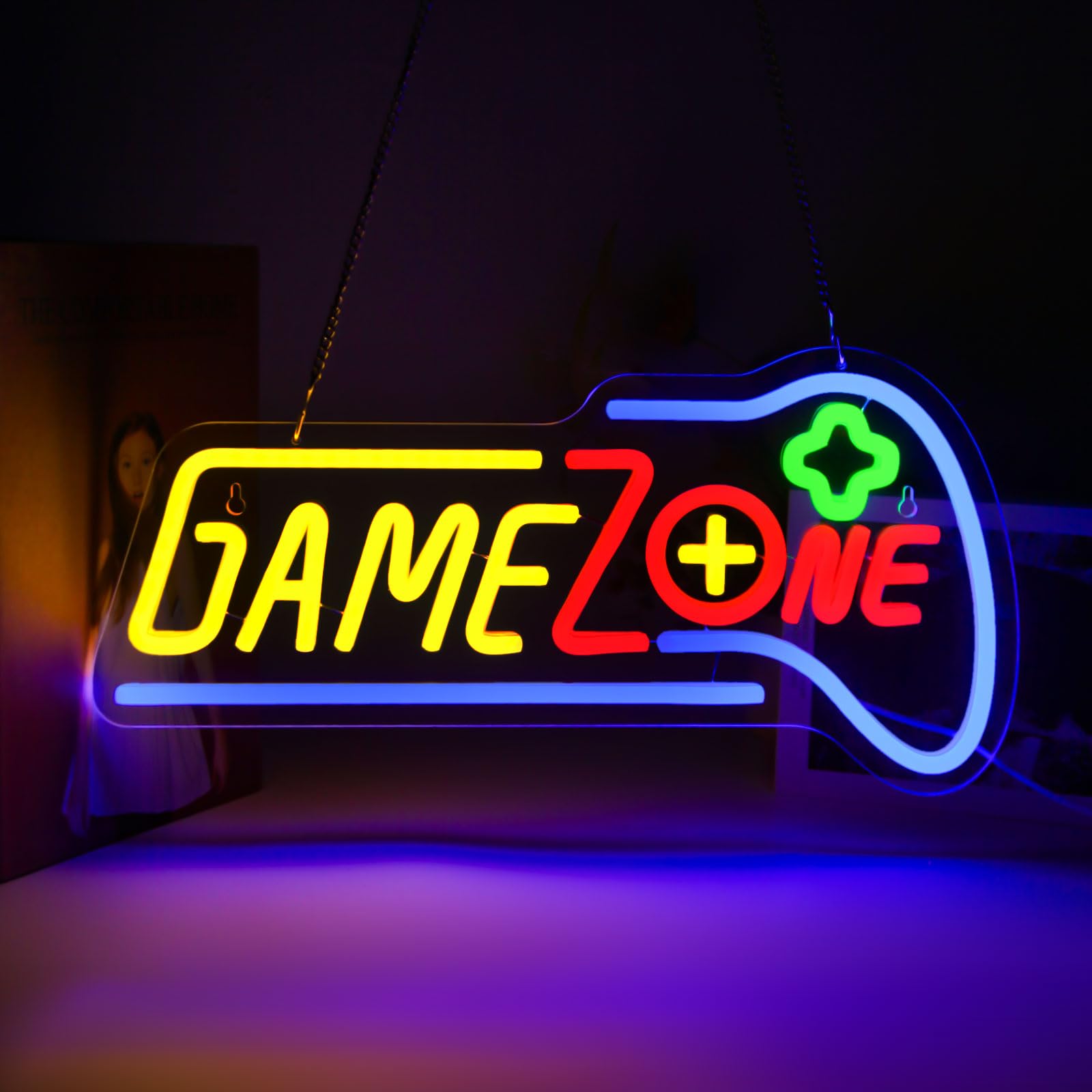 Game Zone Neon Signs Dimmable Gaming Room Decor For Bedroom Wall Light up Signs Teen Boy Home Gamer Party Decorations Friends Gifts Game Night Decor