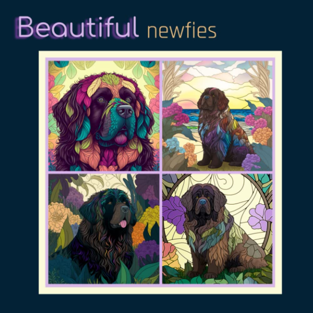 Beautiful Newfies: A Newfoundland Dog Coloring Book