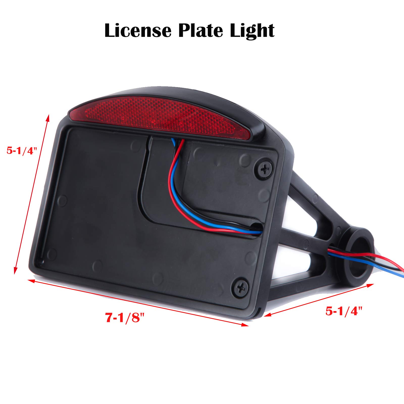 DREAMIZER Feu Arrière Moto Feu Stop 12V Feux de Signalisation Feux de Plaque D'immatriculation avec Support Pour Bobber Chopper Sportster Dyna Softai - Noir