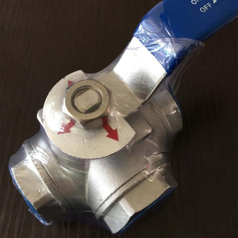 Valvola a sfera a 3 vie, valvola a T in acciaio inossidabile con filettatura femmina da 1-1/4 pollici, manico a leva, accessori per tubi
