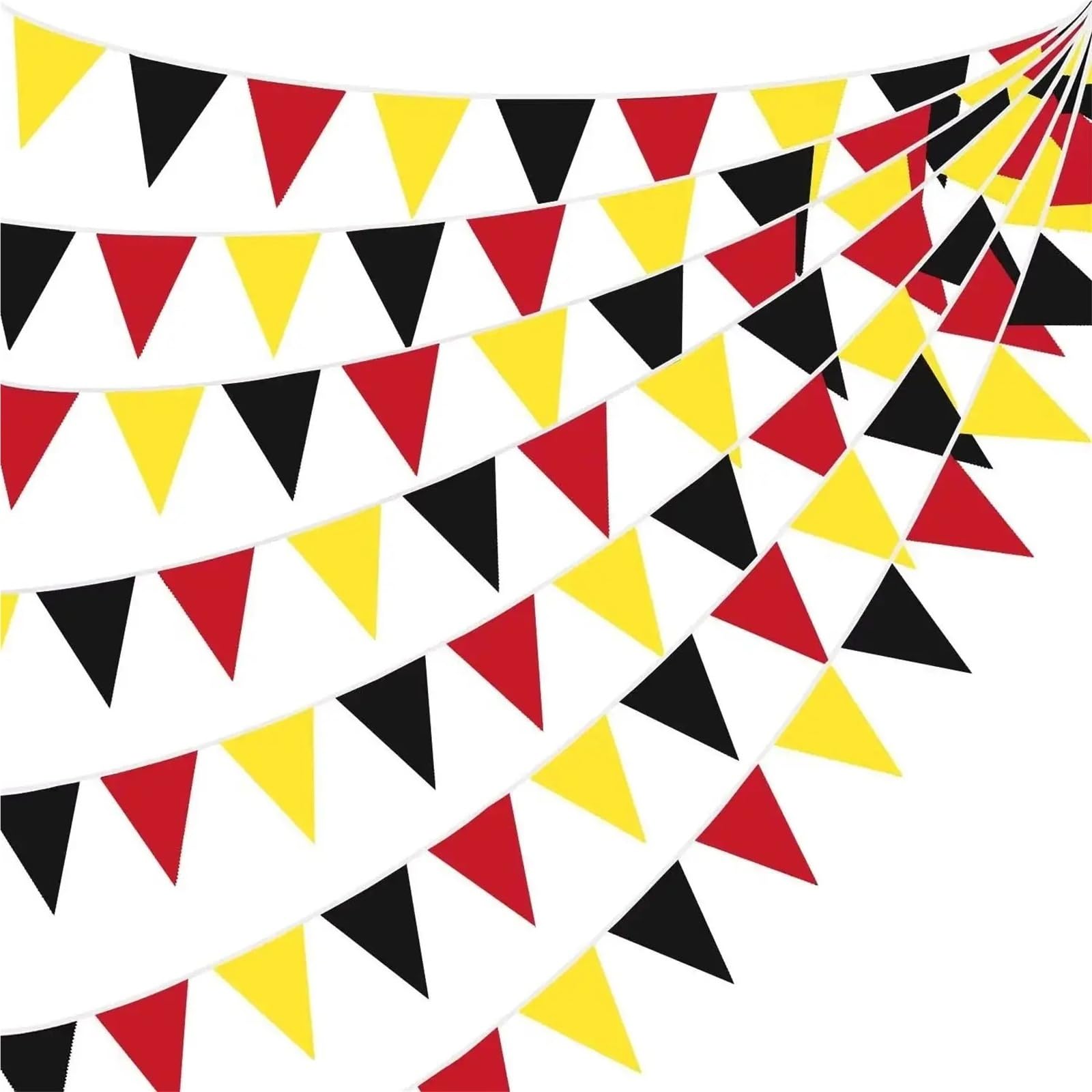 Banderines Decorativos 10m Red Yellow Black Bunting Flags 20x30cm Plastic Party Decor(3 PCS)