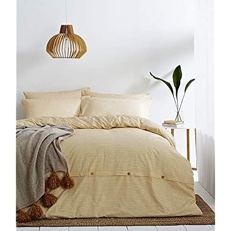 King Size The Linen Yard Natural Hebden Mélange Stripe