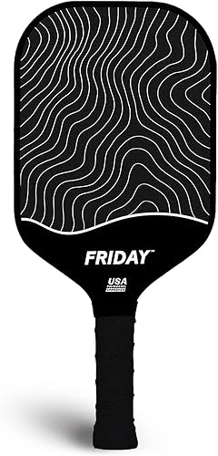 Miniatura 6 de Pala de pickleball Friday, aprobada por USA Pickleball, fibra de carbono duradera, diseño de cuerpo único termoformado, núcleo de panal, superficie