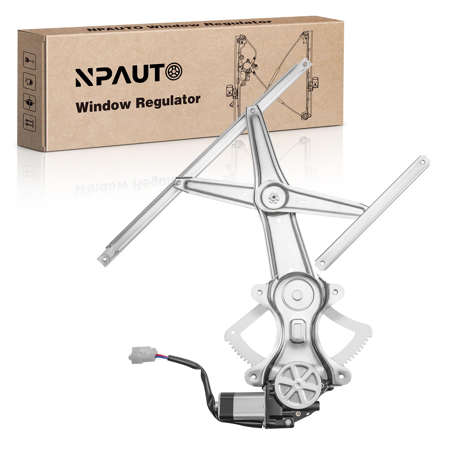 NPAUTO Front Right Passenger Side Power Window Regulator with Motor Replacement for 03-08 Toyota Corolla 2003 2004 2005 2006 2007 2008, 741-506