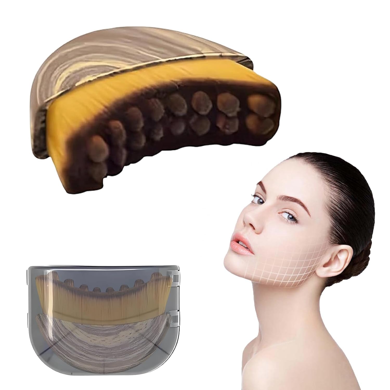 Lymphatic Contour Face Brush,Dry Lymphatic Contour Face Brush Soft Set, Lymphatic Drainage Massager for Face, Chin & Neck Relaxation, Portable Beauty Tool with Travel Case