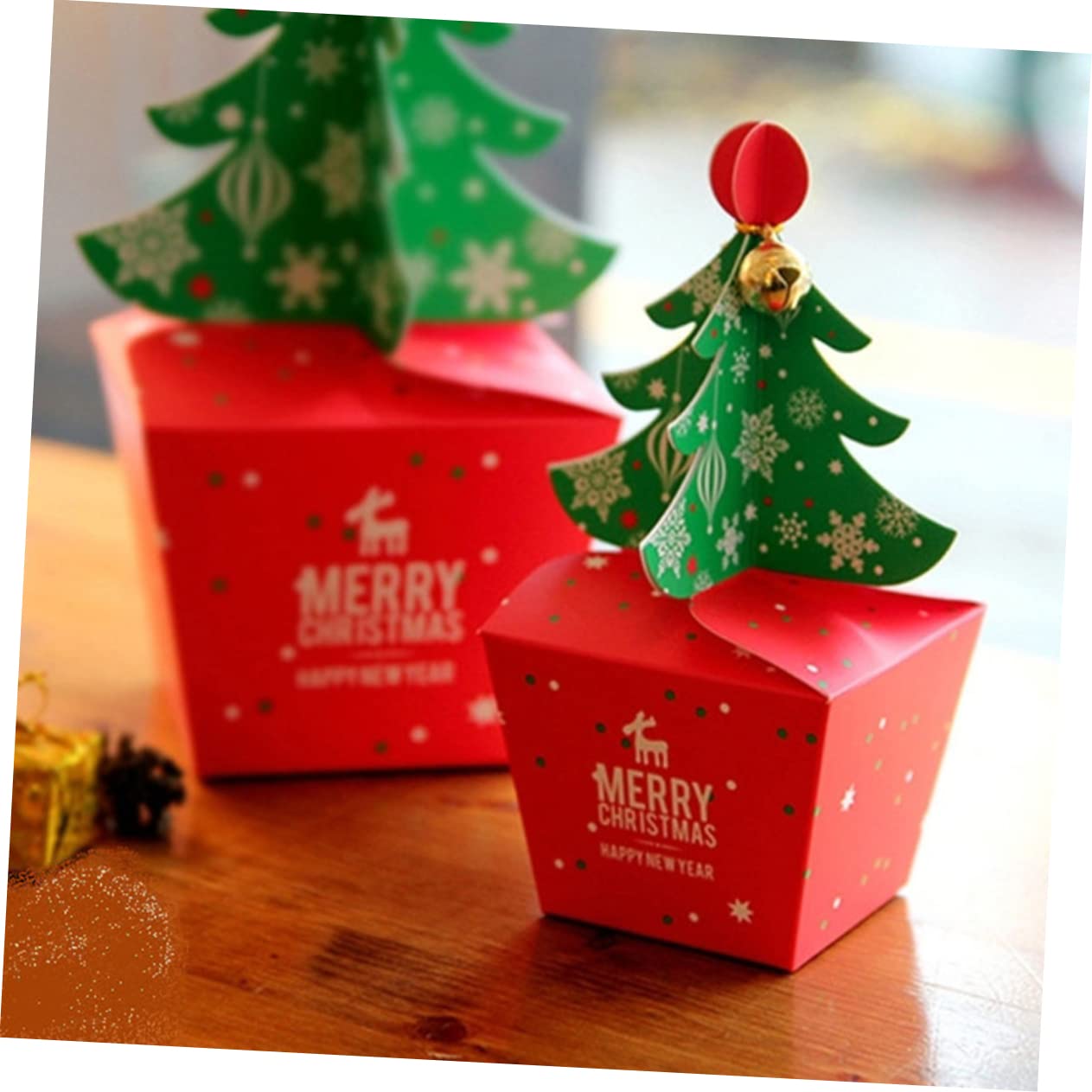 KOMBIUDA 3 Juegos de Cajas de Dulces Navideñas Resistentes Soportes de Papel para Envolver Y Decoraciones de Fiesta Unidades X 3