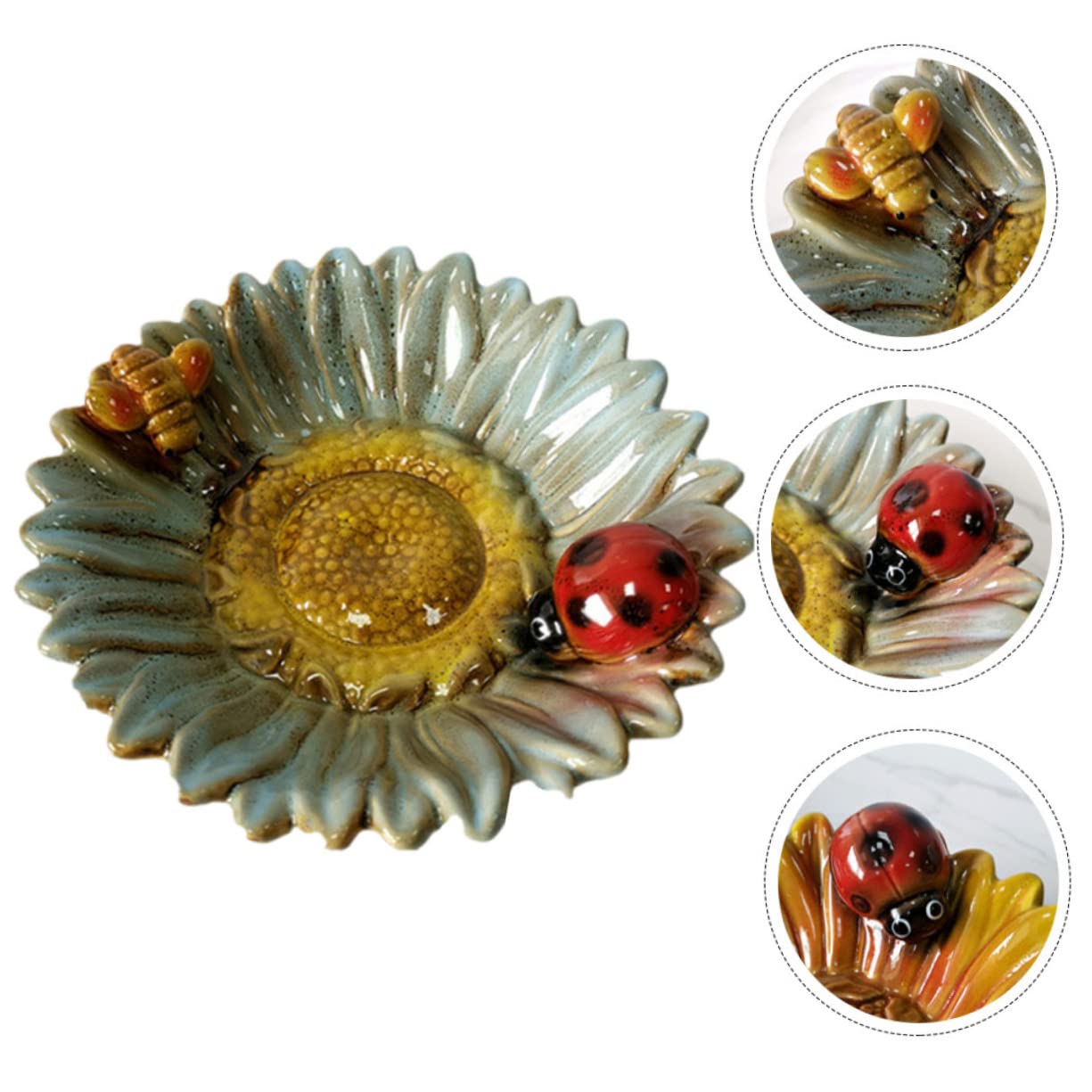 Jabonera Forma de Flor para Baño y Mesa de Cerámica | Decoración de Encimera, Uso Multipropósito, Fácil de Limpiar Buena Capacidad de Carga
