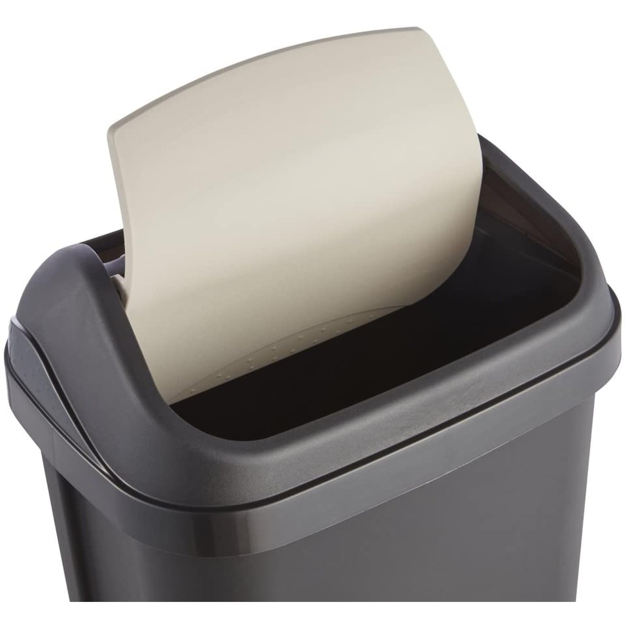 keeeper Pattumiera con Coperchio Basculante, 10 L, Swantje, Grigio Grafite