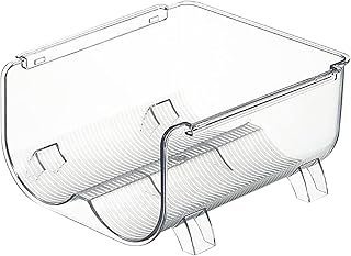 WOOXGEHM Stackable Water Bottle Organizer, Recessed Non Inverting Travel Cup Cup Holder for Cabinet Refrigerator Water Bottle Rack Kitchen Food Storage Cabinet Plastic Wine Rack(Two)