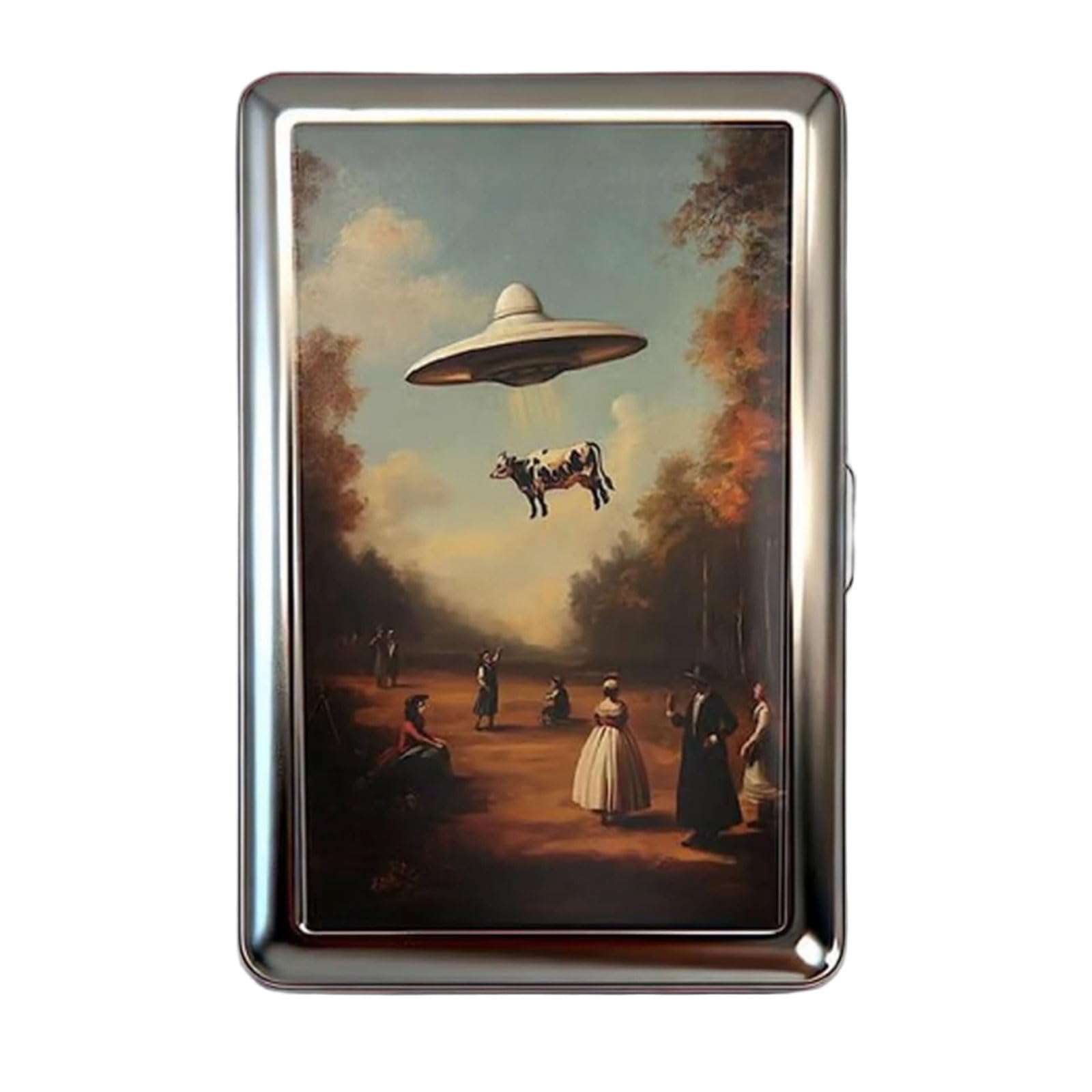 Vintage Card Holder, Vintage-Style Versatile Card & Cash Case, Metal Cases, Vintage Metal Card Holder/Wallets (E)