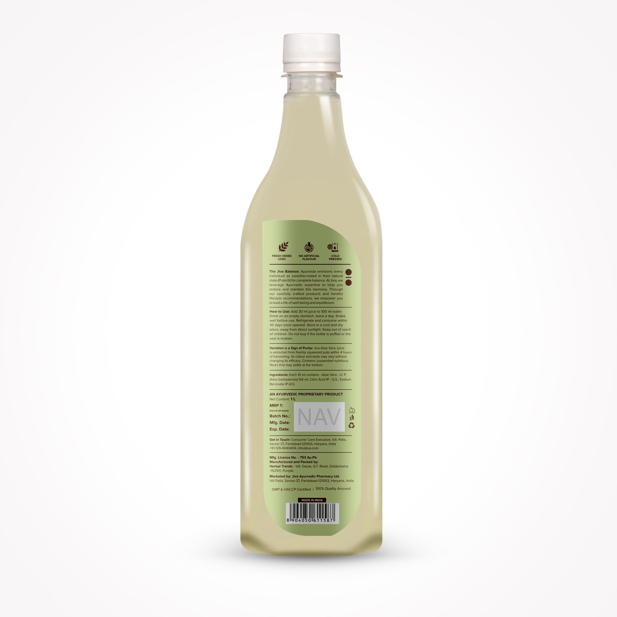 Jiva Aloe Vera Juice - 1000ml (Pack of 2) | For Adults Boosts Immunity and Digestion | Natural for Skin Care | No Added Sugar | Ayurvedic Health Juice 2