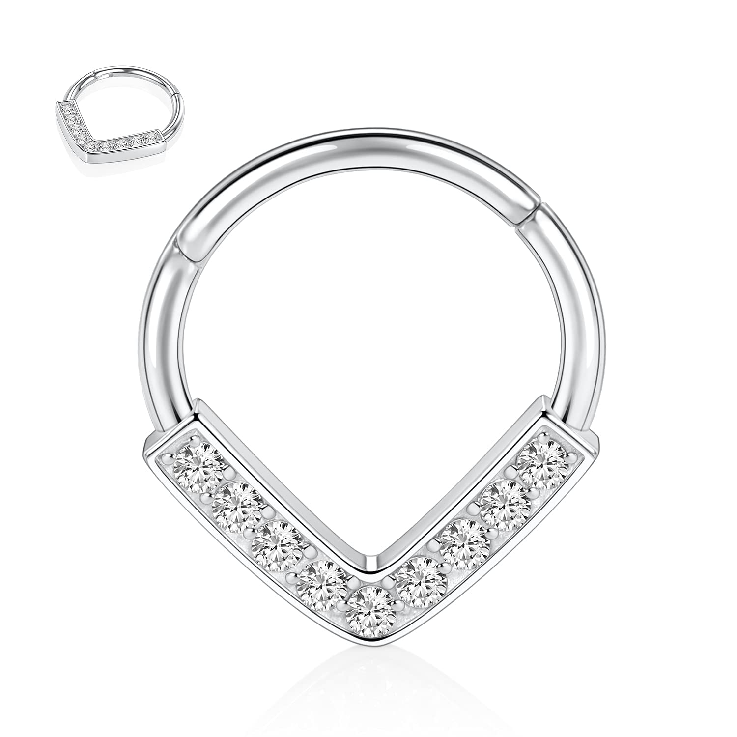 hengkaixuan Teardrop Daith Earrings Septum Jewellery Nose Hoop Ring Surgical Steel Daith Rook Tragus Piercing Jewellery Septum Clicker Ring Small Hoop Earring